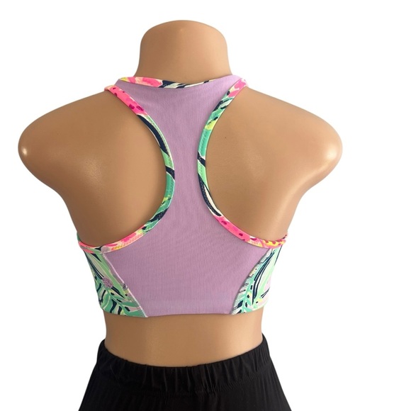 3/$30 🍂 Lilly Pulitzer Sports Bra Luxletic Multicolor Back Scoop Neck - Picture 5 of 7
